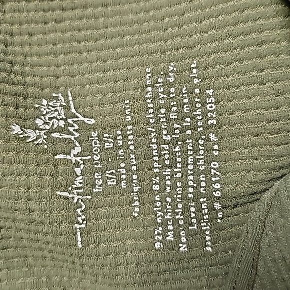 Intimately Free People stretch sage green tank ribbed mesh v-neck line XS/Small - Picture 6 of 6